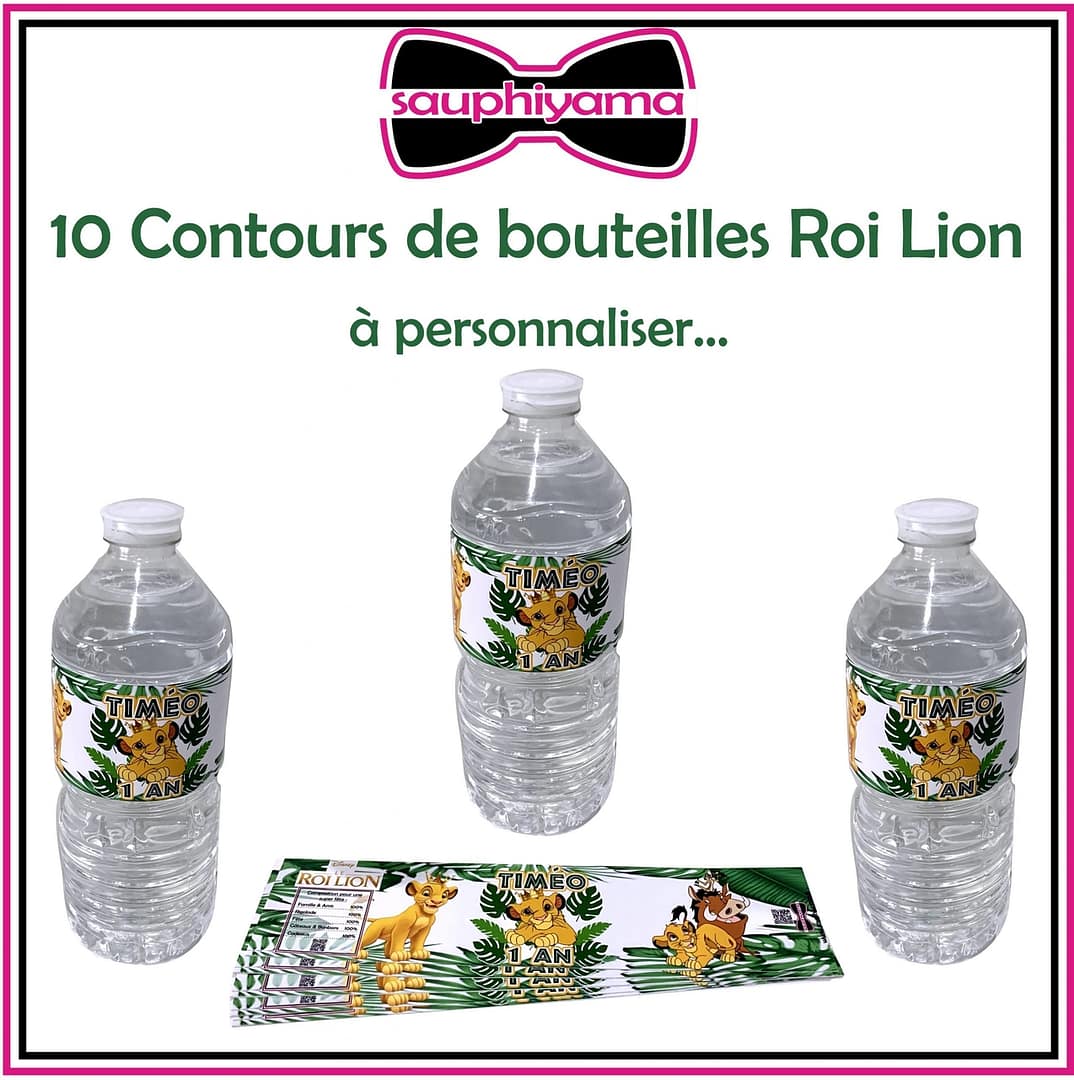 bouteille roi lion simba personnalisé sauphiyama