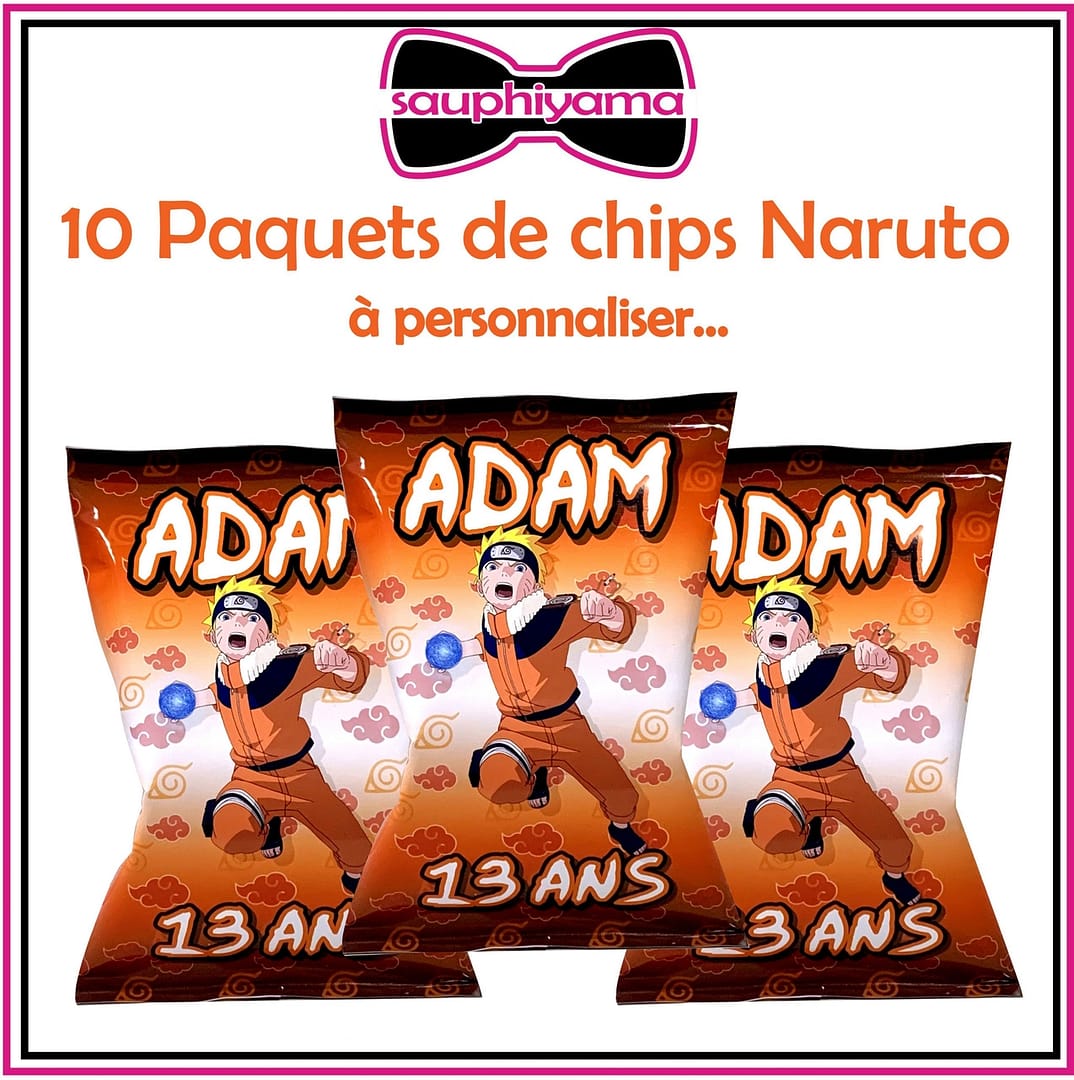 paquet de chips personnalisé naruto