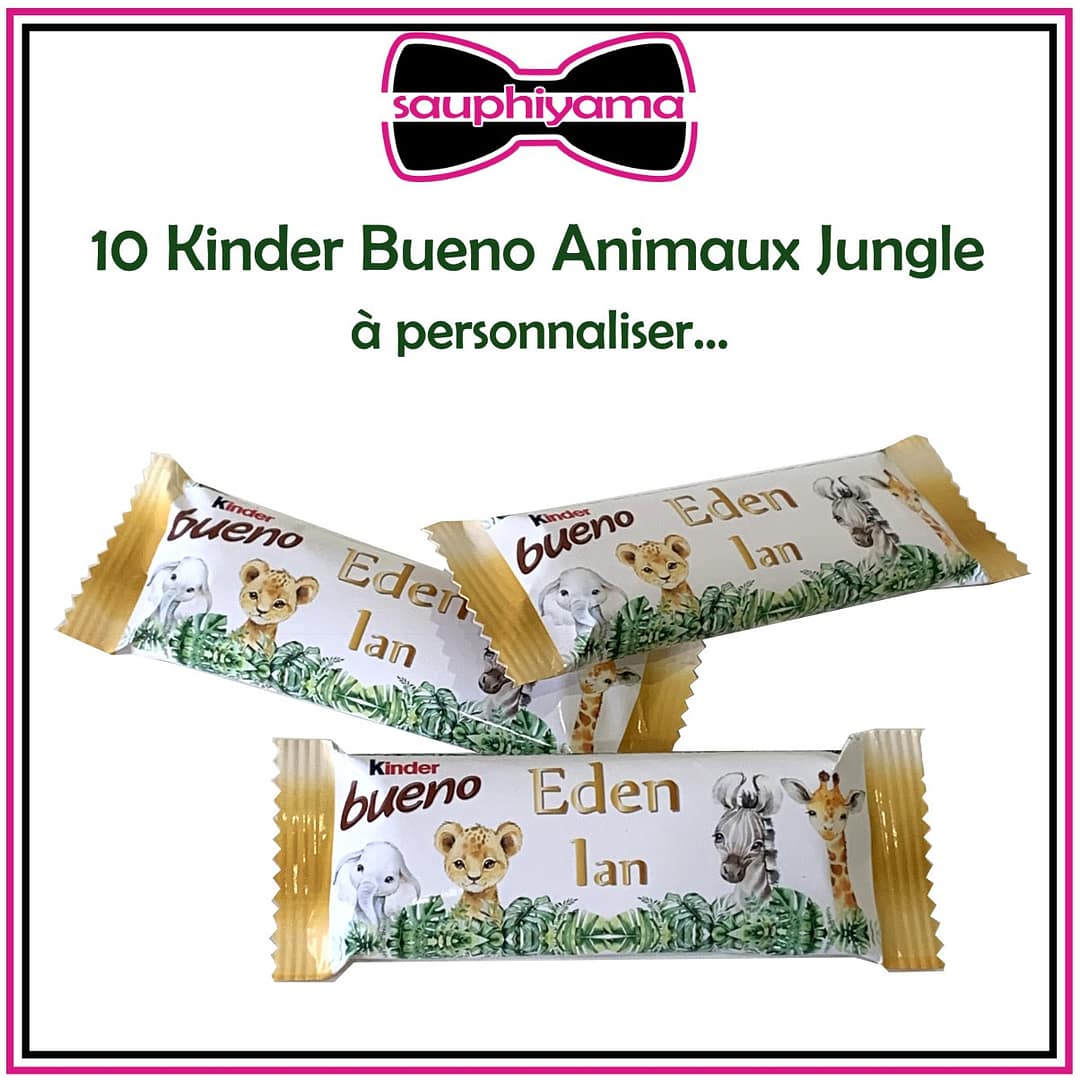 Kinder bueno personnalisé animaux jungle sauphiyama
