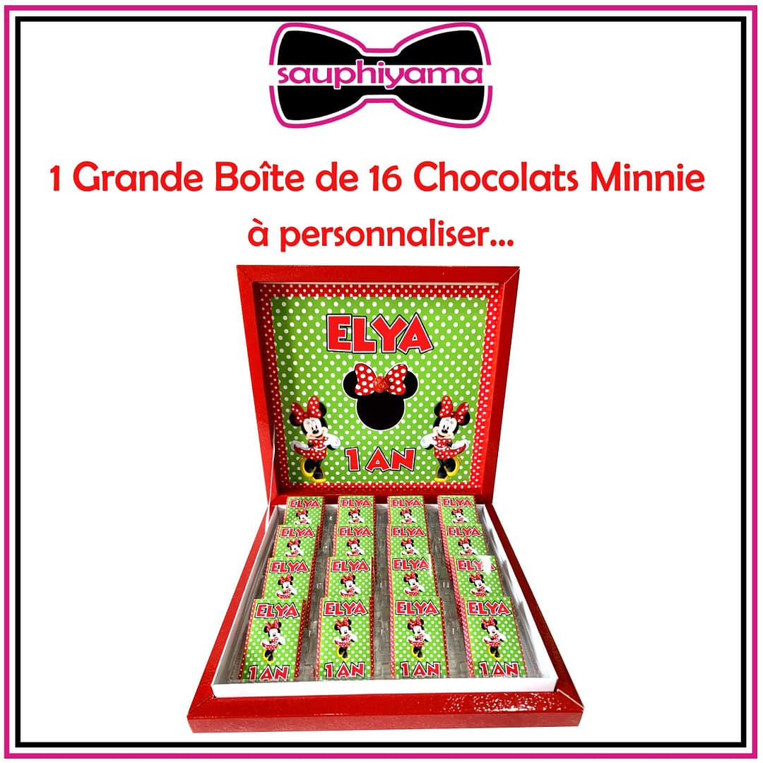 grande boîte chocolas rouge vert minnie sauphiyama