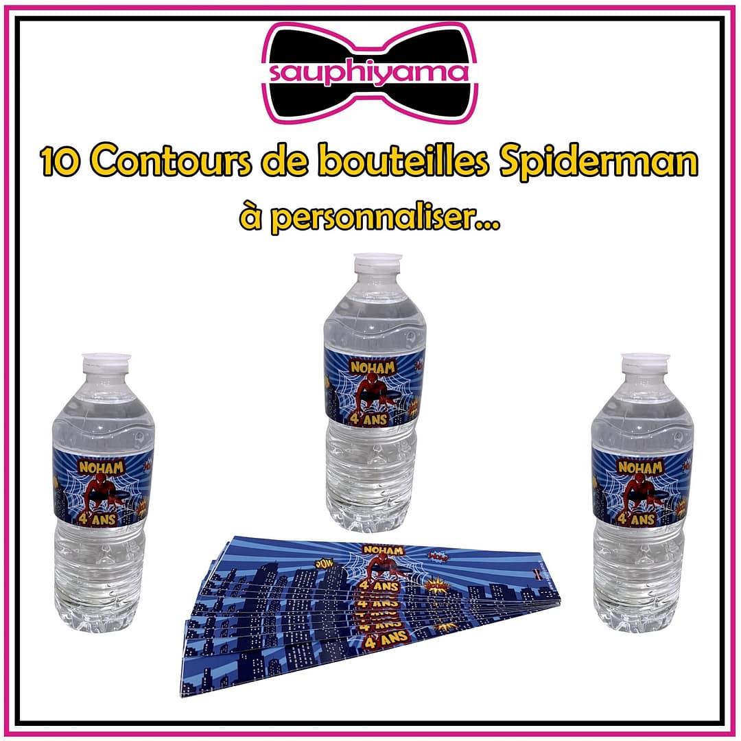 bouteille spiderman personnalisé sauphiyama