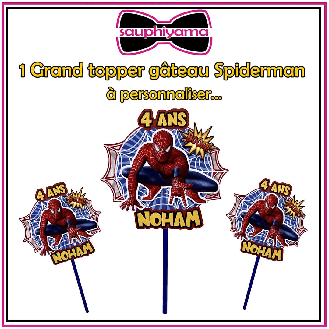 topper gâteau spiderman personnalisé sauphiyama