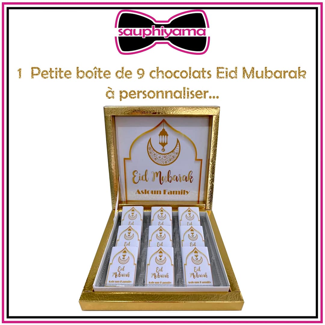 Boîte chocolat Eid Mubarak personnalisé sauphiyama
