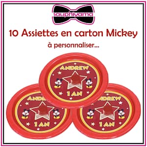 Assiette mickey personnalisé sauphiyama