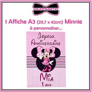 Affiche A3 minnie personnalisé sauphiyama