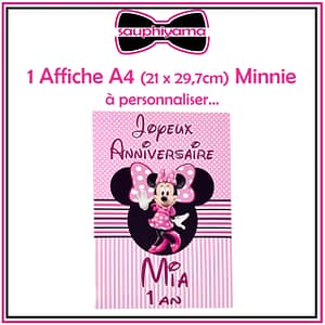 Affiche A4 minnie personnalisé sauphiyama