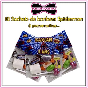 bonbon spiderman personnalisé sauphiyama