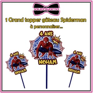 topper gâteau spiderman personnalisé sauphiyama
