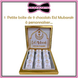 Boîte chocolat Eid Mubarak personnalisé sauphiyama
