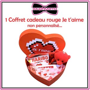 Coffret cadeau rouge je t'aime