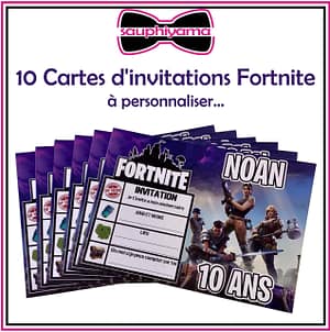 Carte d'invitation Fortnite personnalisé sauphiyama