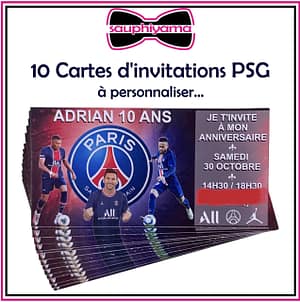 carte invitation psg personnalisé sauphiyama