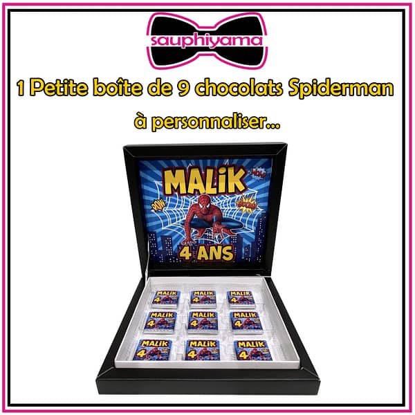 boite chocolat spiderman personnalisé sauphiyama