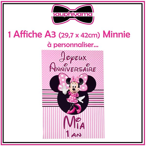 Affiche A3 minnie personnalisé sauphiyama