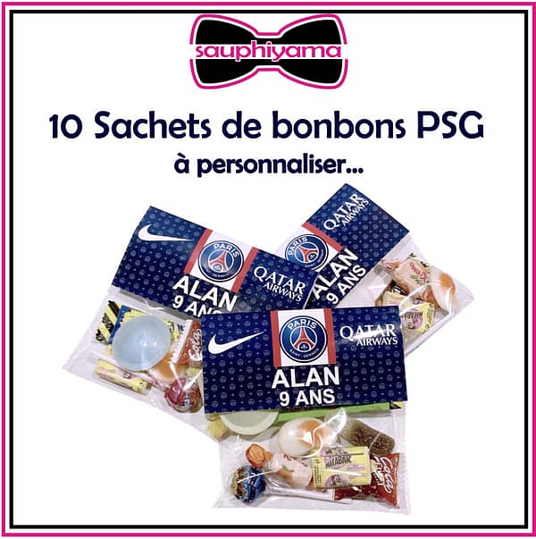 Sachets bonbons PSG personnalisé sauphiyama