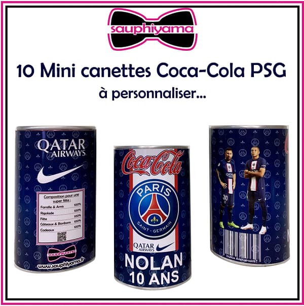 canette coca-cola personnalisé PSG sauphiyama
