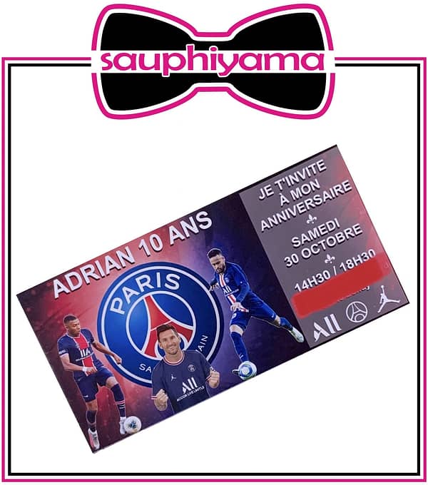 10 Cartes d'invitations PSG à personnaliser – Image 2