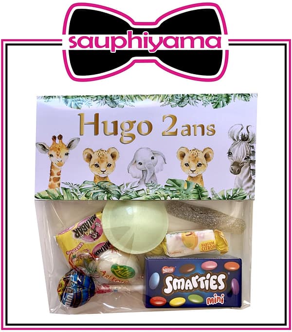 sac bonbons animaux jungle personnalisé sauphiyama