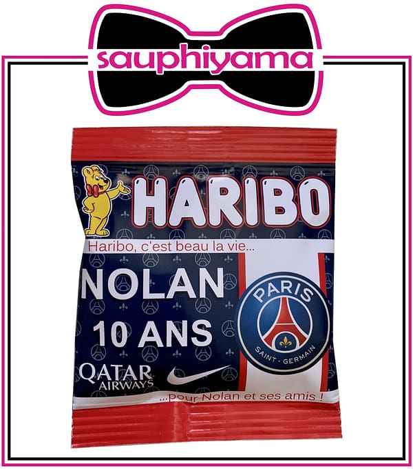 10 Sachets Haribo PSG à personnaliser – Image 2