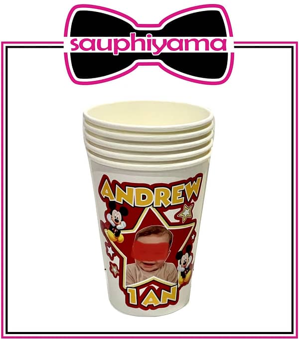 10 Gobelets en carton Mickey à personnaliser – Image 2