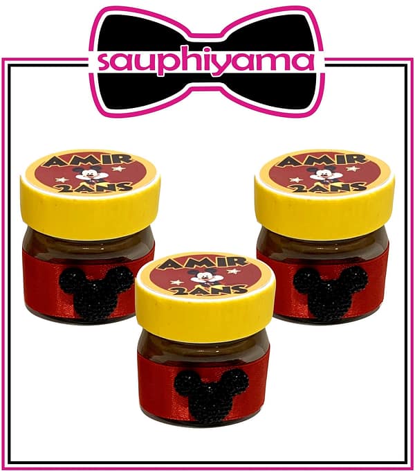 5 Mini pots Nutella Mickey à personnaliser – Image 3