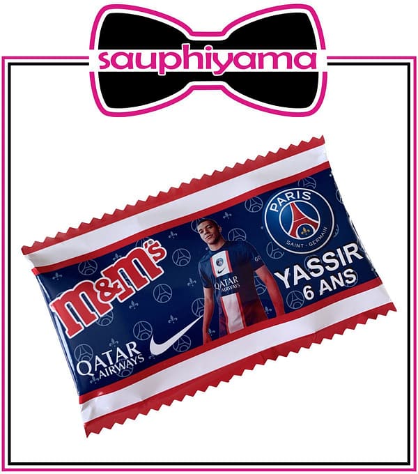 Sachet M&ms PSG personnalisé