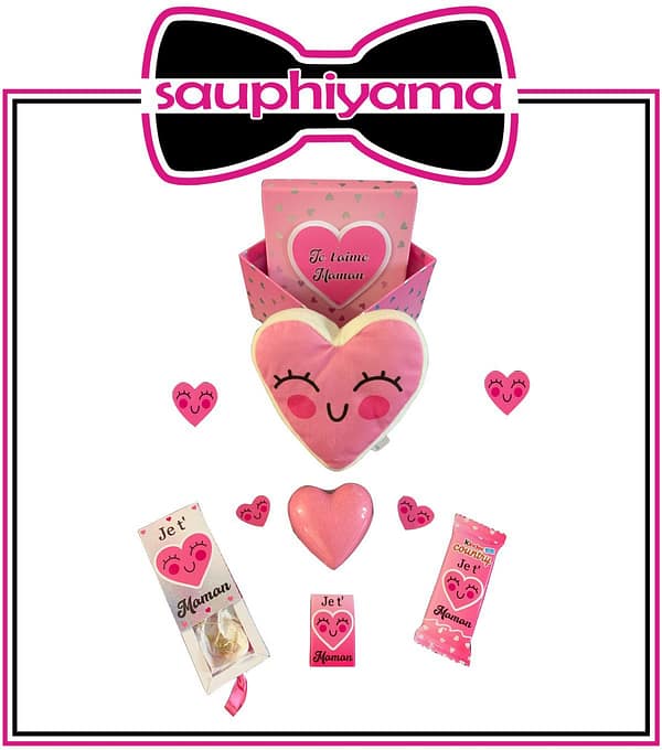 Coffret coeur rose je t'aime Saint Valentin