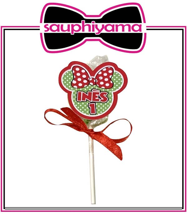 sucette minnie rouge vert sauphiyama