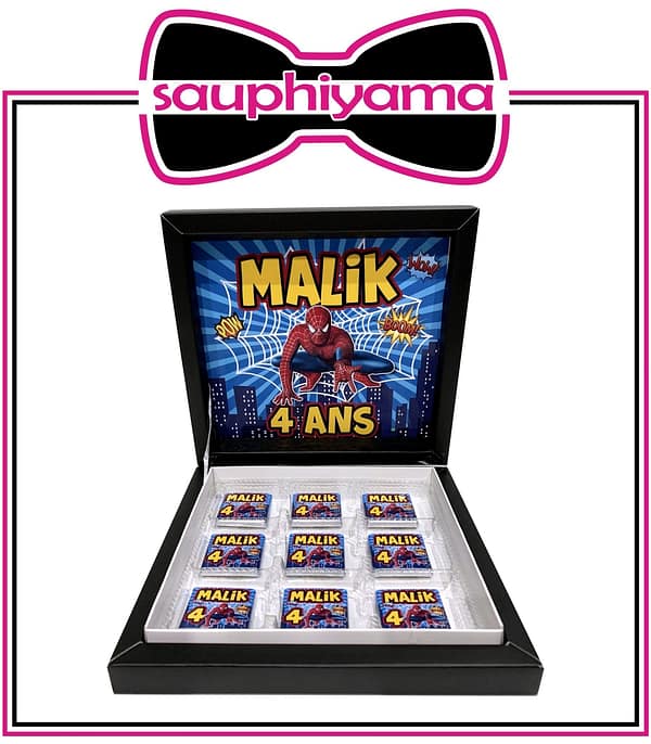 boite chocolat spiderman personnalisé sauphiyama