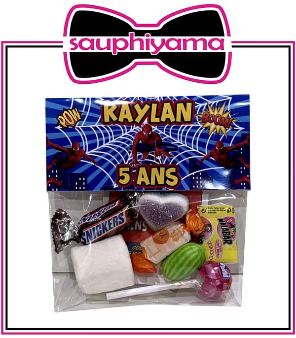 10 Sachets de bonbons Spiderman à personnaliser – Image 2