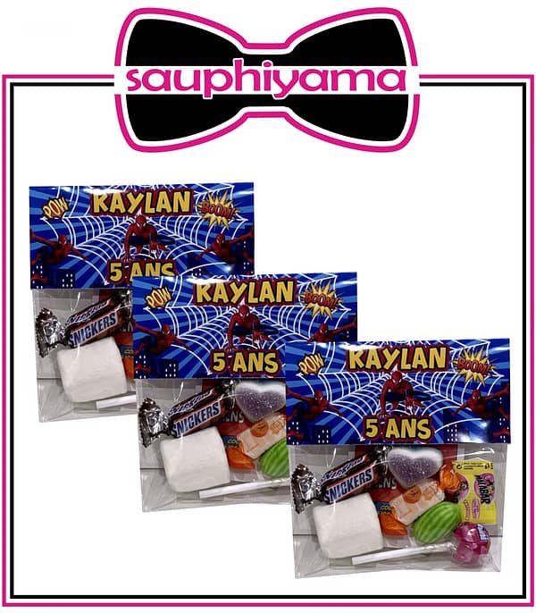10 Sachets de bonbons Spiderman à personnaliser – Image 3