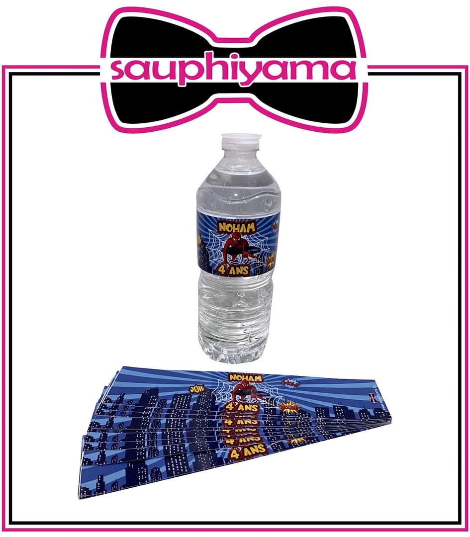10 Contours de bouteilles Spiderman à personnaliser – Image 2