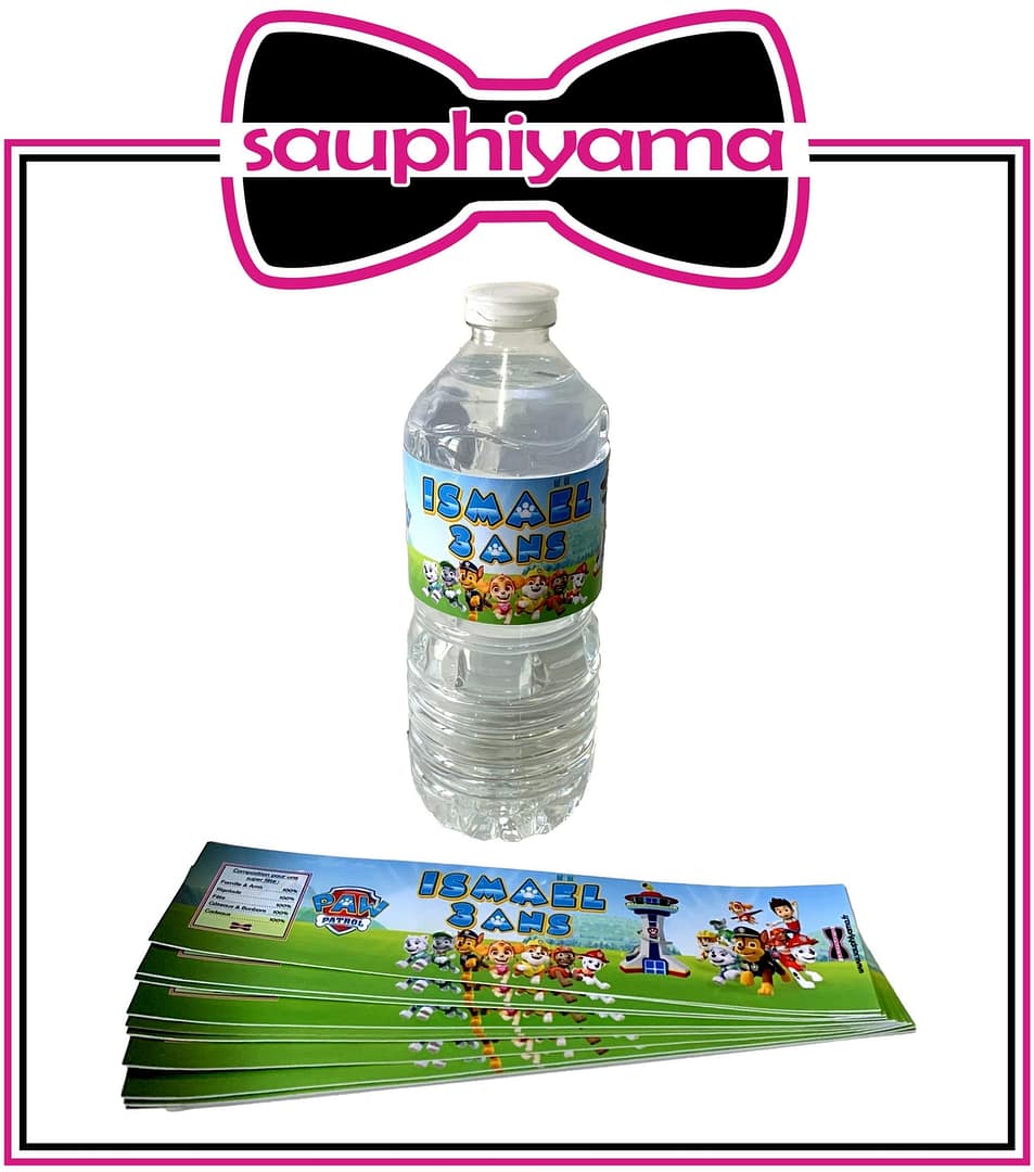 10 contours de bouteilles Pat Patrouille à personnaliser – Image 2